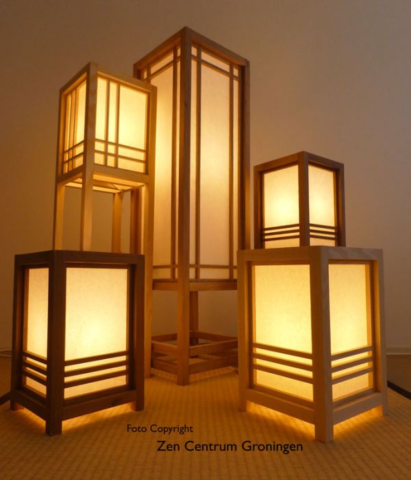 Japanse Lamp staand vloer tafel hout rijstpapier 600x701